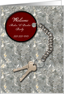 Realtor Customize Welcome Tag and House Keys on Marble for Clients card