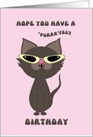 Cute and Trendy Cool Fashion Cat in Sunglasses Birthday Card