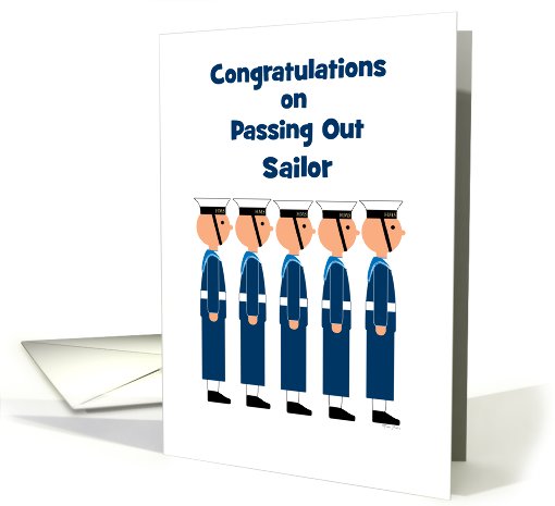 Passing Out Congratulations British Naval College Row of Sailors card