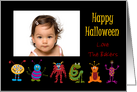 Cartoon monsters halloween photo card