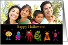 Cartoon monsters halloween photo card 2 card