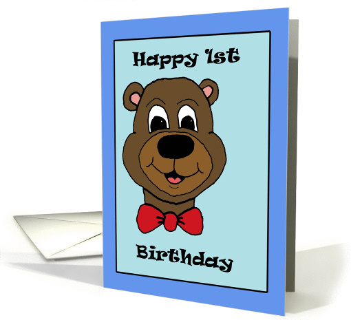 1st birthday bear card (312101)