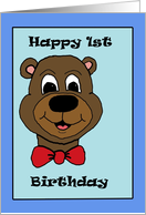 1st birthday bear card