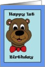 1st birthday bear card