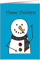 Happy Holidays snowman card