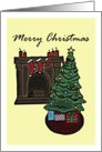 Stockings on the fireplace card