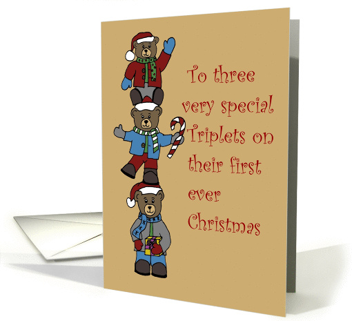 Triplet bears first christmas card (321930)