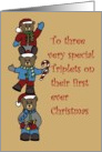 Triplet bears first christmas card
