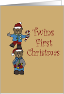 Twin bears first christmas card