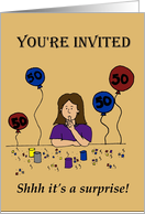 Surprise 50th birthday party invitation card