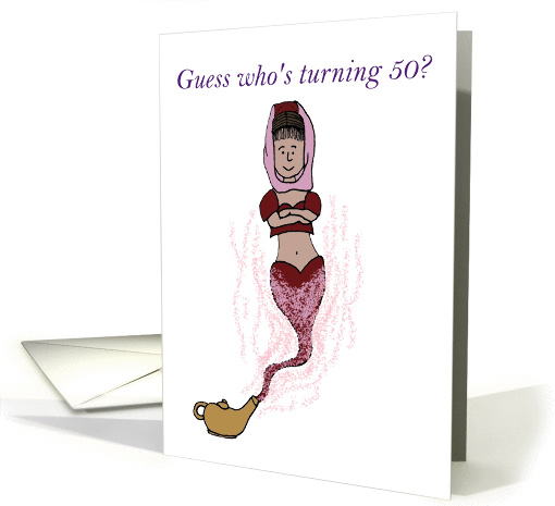Genie surprise 50th birthday party invitation card (348526)