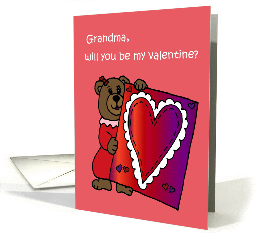 Girl bear with a valentine card (355647)
