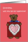 Boy bear with a valentine card