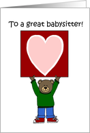 babysitter valentine card