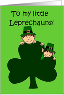 twin leprechauns (brunettes) card