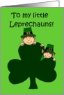twin leprechauns (brunettes) card