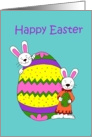 Bunnies with easter egg card