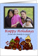 Bear family Christmas photo card