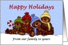 Bear family Christmas card