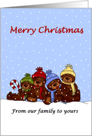 Bear family Christmas card