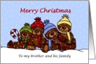 brothers family bear christmas card