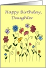 happy birthday daughter flowers & butterflies card