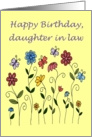 happy birthday daughter in law flowers & butterflies card