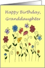 happy birthday granddaughter flowers & butterflies card