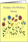 happy birthday mom flowers & butterflies card