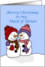 Merry Christmas Maid of Honor card