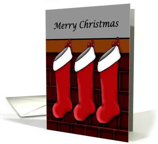 stockings for triplets 1st Christmas card (538695)