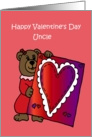 Girl Bear holding a valentine for her uncle card