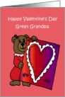 Girl Bear holding a valentine for her great grandpa card
