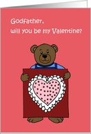 boy Bear holding a valentine for his godfather card