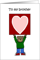 boy Bear holding a card for his brother card