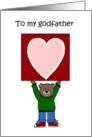 boy Bear holding a card for his godfather card