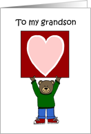 boy bear holding a card for my grandson card