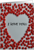 Valentine candy heart I love you card