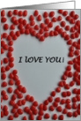 Valentine candy heart I love you card