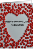 Valentine candy heart card to goddaughter card