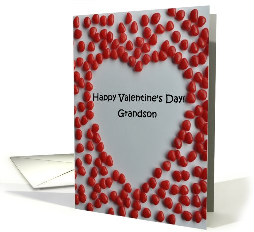 Valentine candy heart card to grandson card (558086)
