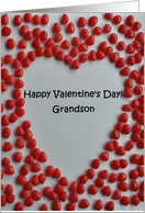 Valentine candy heart card to grandson card