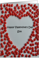 Valentine candy heart card to son card