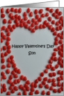 Valentine candy heart card to son card