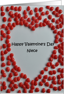 Valentine candy heart card to niece card