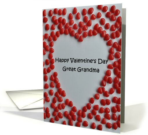 Valentine candy heart card to great grandma card (558664)