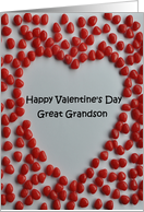 Valentine candy heart card to great grandson card