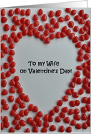 Valentine candy heart card to wife card