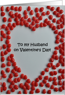 Valentine candy heart card to husband card