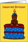 8th birthday boy bear on cake card